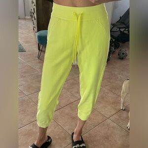 lululemon athletica Neon Yellow Crop Drawstring Joggers